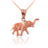 Satin DC Rose Gold Elephant Charm Necklace