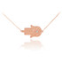 14K  Rose Gold Sideways Hamsa Diamond Necklace