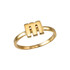 Yellow Gold Personalized Initial Alphabet Letter Stackable Ring