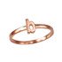Rose Gold Personalized Initial Alphabet Letter Stackable Ring
