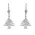 14K White Gold Cedar Tree of Lebanon Earrings