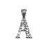 White Gold Nugget Initial Letter "A" Pendant Necklace
