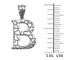 White Gold Nugget Initial Letter "B" Pendant Necklace