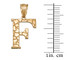 Yellow Gold Nugget Initial Letter "F" Pendant Necklace