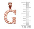 Rose Gold Nugget Initial Letter "G" Pendant Necklace