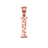 Rose Gold Nugget Initial Letter "I" Pendant Necklace