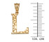 Yellow Gold Nugget Initial Letter "L" Pendant Necklace