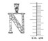 White Gold Nugget Initial Letter "N" Pendant Necklace