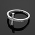 White Gold Diamond Pave Sideways Cross Ring