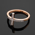 Rose Gold Diamond Pave Sideways Cross Ring