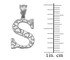 White Gold Nugget Initial Letter "S" Pendant Necklace