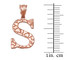 Rose Gold Nugget Initial Letter "S" Pendant Necklace
