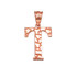 Rose Gold Nugget Initial Letter "T" Pendant Necklace