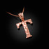 Rose Gold Nugget Initial Letter "T" Pendant Necklace