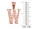 Rose Gold Nugget Initial Letter "W" Pendant Necklace