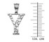 White Gold Nugget Initial Letter "Y" Pendant Necklace