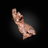 Solid Rose Gold German Shepherd K-9 Dog Mens DC Pendant