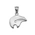 White Gold Zuni Bear Heartline Arrow  Charm Necklace