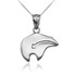 White Gold Zuni Bear Heartline Arrow  Charm Necklace