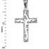 White Gold Flaming Cross Pendant