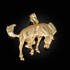 Yellow Gold Bucking Stallion Horse Satin DC Pendant