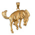 Yellow Gold Bucking Stallion Horse Satin DC Pendant