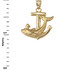 Yellow Gold Mariner Anchor Dolphin Pendant