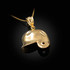 Yellow Gold Baseball Helmet DC Charm Necklace