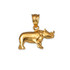 Polished Yellow Gold Rhino Charm Necklace