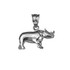 Polished White Gold Rhino Charm Necklace