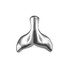 Polished White Gold Whale Tail Charm Necklace