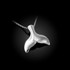 Polished White Gold Whale Tail Charm Necklace