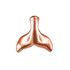 Polished Rose Gold Whale Tail Charm Necklace