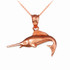 Rose Gold Marlin Fish Charm Necklace