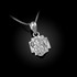 White Gold Tiny Jesus Face Cross DC Charm Necklace