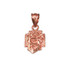 Rose Gold Tiny Jesus Face Cross DC Charm Necklace