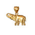 Polished Yellow Gold Elephant Charm Necklace