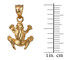 Yellow Gold Textured DC Frog Charm Necklace