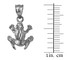 White Gold Textured DC Frog Charm Necklace
