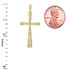 Diamond Studded Solid Yellow Gold Cross Pendant Necklace