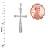 Diamond Studded Solid White Gold Cross Pendant Necklace