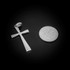 Diamond Studded Solid White Gold Cross Pendant Necklace