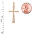 Diamond Studded Solid Rose Gold Cross Pendant Necklace