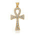 Yellow Gold Egyptian Ankh Cross CZ Pendant