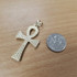 Yellow Gold Egyptian Ankh Cross CZ Pendant