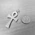 White Gold Egyptian Ankh Cross CZ Pendant