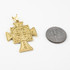 Solid Yellow Gold San Benito Cross Reversible Pendant