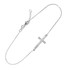 14K Solid White Gold Sideways Cross Bracelet