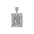 White Gold Alphabet DC Letter Initial Filigree Pendant Necklace