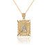 Gold Alphabet DC Letter Initial Filigree Charm Necklace